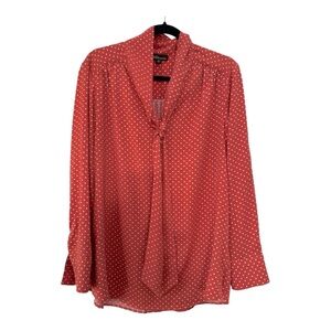 Polka Dot Blouse with Tie Neck